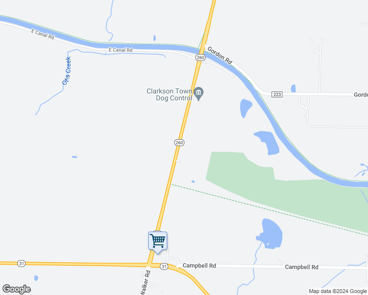 map of restaurants, bars, coffee shops, grocery stores, and more near 4282 Sweden Walker Road in Brockport