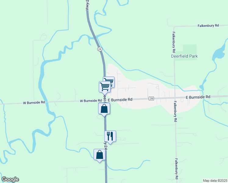 map of restaurants, bars, coffee shops, grocery stores, and more near 6109 East Street in North Branch