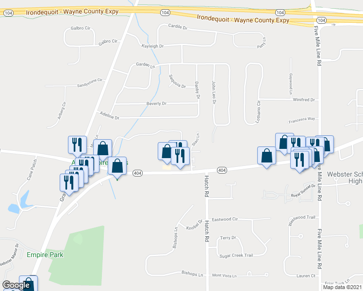 map of restaurants, bars, coffee shops, grocery stores, and more near 1017 Heritage Park Drive in Webster