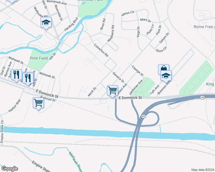 map of restaurants, bars, coffee shops, grocery stores, and more near 209 Gansevoort Avenue in Rome