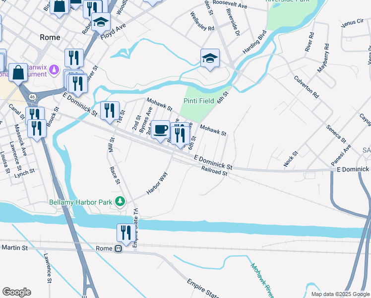 map of restaurants, bars, coffee shops, grocery stores, and more near 100-198 Spado Avenue in Rome