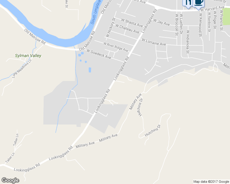 map of restaurants, bars, coffee shops, grocery stores, and more near 1448 Lookingglass Road in Roseburg