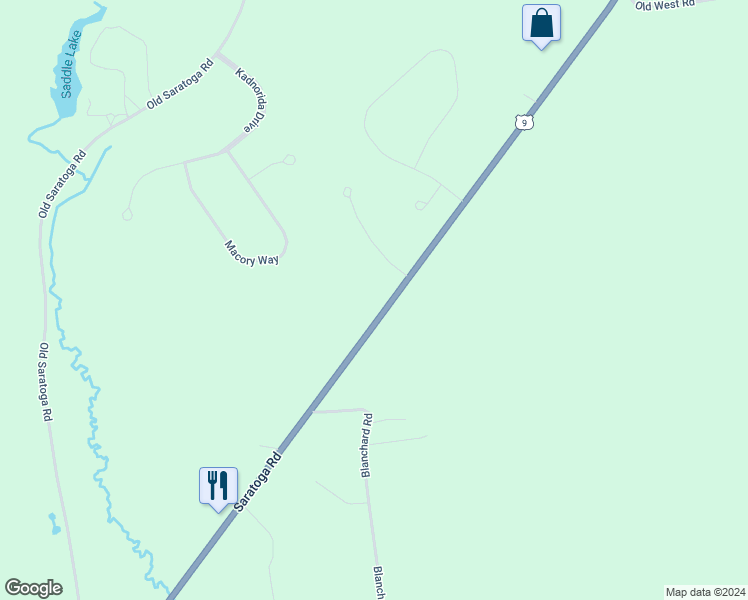 map of restaurants, bars, coffee shops, grocery stores, and more near 1031 Saratoga Road in Gansevoort