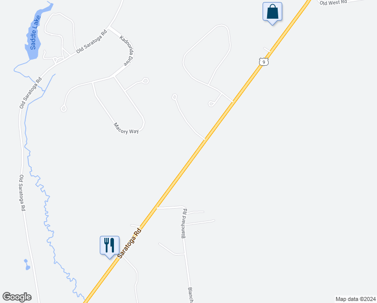 map of restaurants, bars, coffee shops, grocery stores, and more near 1031 Saratoga Road in Gansevoort