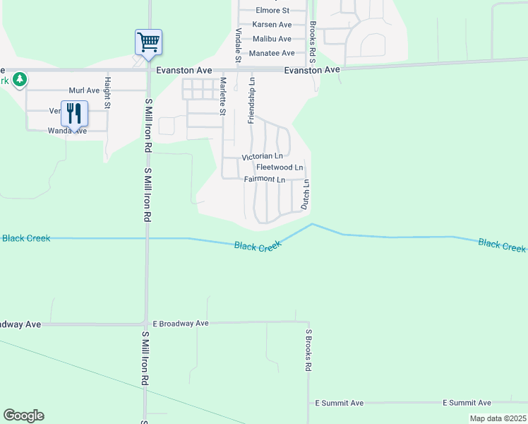 map of restaurants, bars, coffee shops, grocery stores, and more near 2570 Friendship Lane in Muskegon