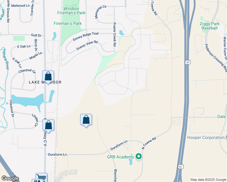 map of restaurants, bars, coffee shops, grocery stores, and more near 4362 Eagle Ridge Lane in Windsor