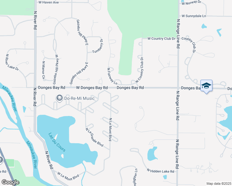 map of restaurants, bars, coffee shops, grocery stores, and more near 3311 West Alsace Court in Mequon