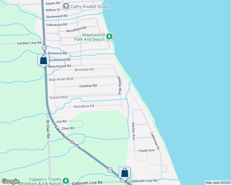 map of restaurants, bars, coffee shops, grocery stores, and more near 7520 Sunset Boulevard in Lexington