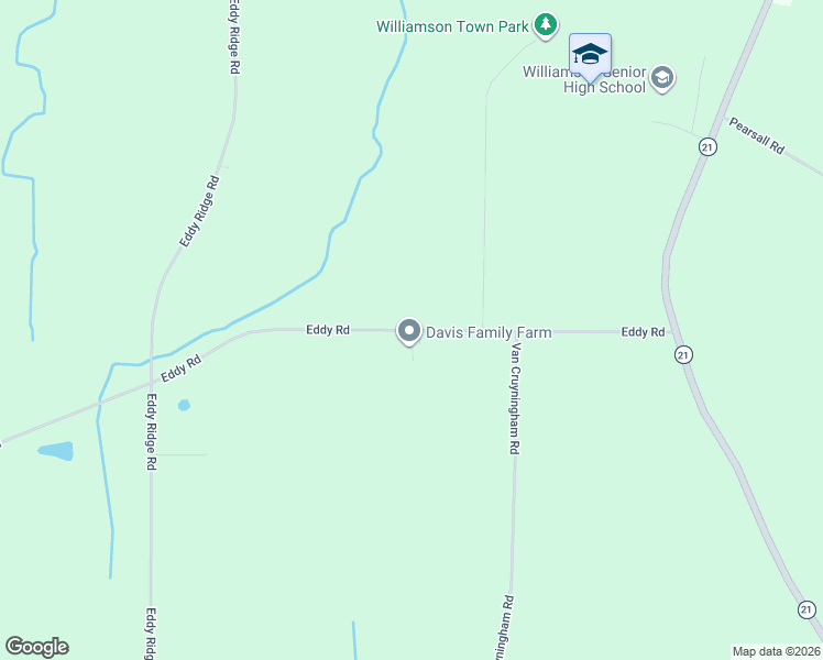 map of restaurants, bars, coffee shops, grocery stores, and more near 3700 Eddy Road in Williamson