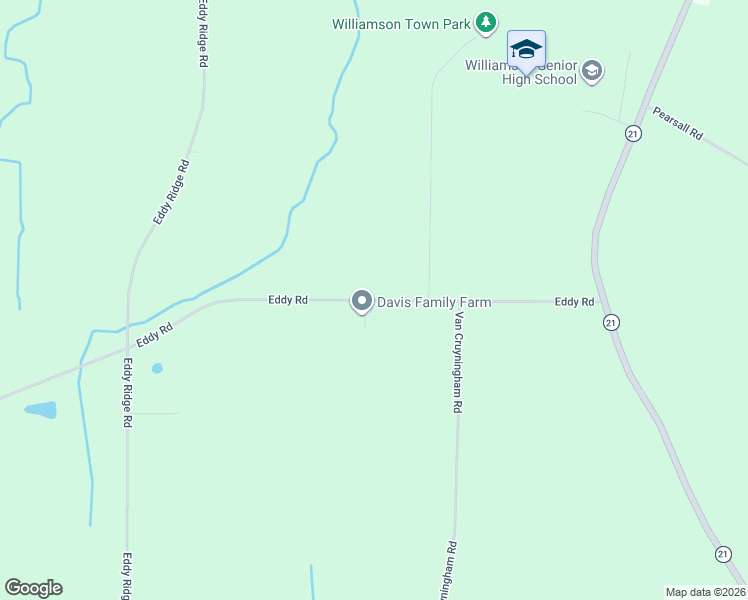 map of restaurants, bars, coffee shops, grocery stores, and more near 3700 Eddy Road in Williamson