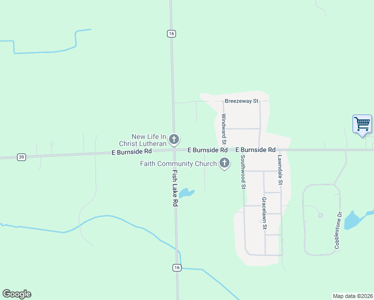 map of restaurants, bars, coffee shops, grocery stores, and more near 2526 East Burnside Road in North Branch