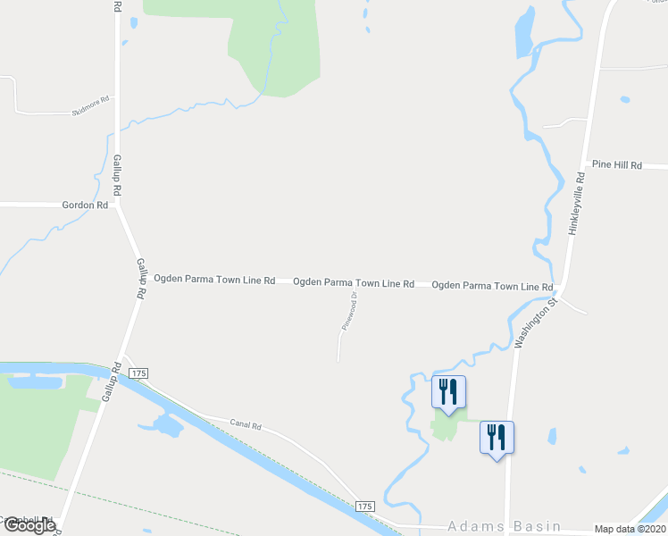 map of restaurants, bars, coffee shops, grocery stores, and more near 1148 Ogden Parma Town Line Road in Spencerport