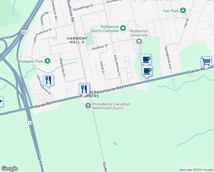 map of restaurants, bars, coffee shops, grocery stores, and more near 60 Hepworth Crescent in Hamilton
