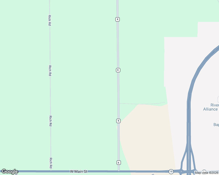 map of restaurants, bars, coffee shops, grocery stores, and more near County Road K in Watertown