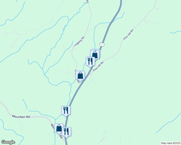 map of restaurants, bars, coffee shops, grocery stores, and more near 1586 U.S. 1 in York