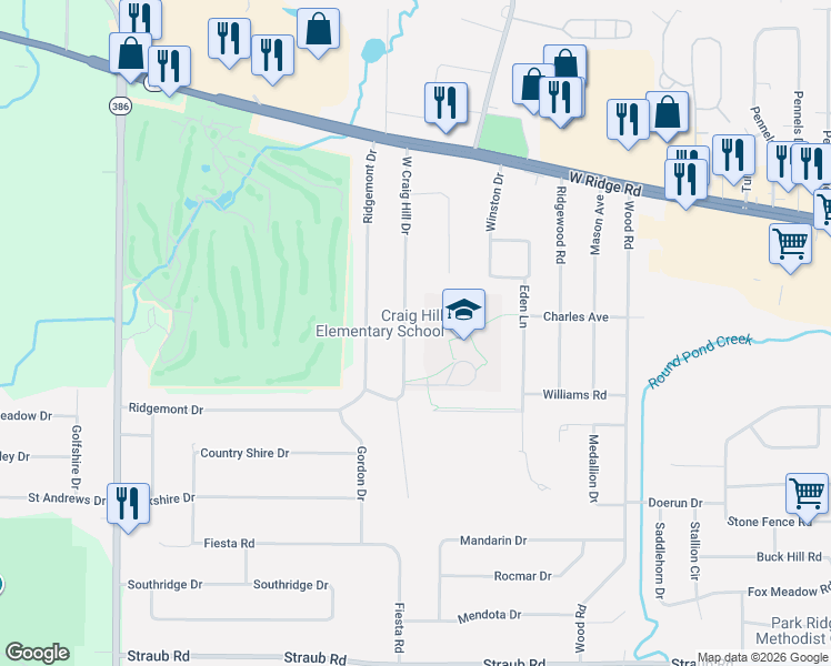 map of restaurants, bars, coffee shops, grocery stores, and more near 237 West Craig Hill Drive in Rochester