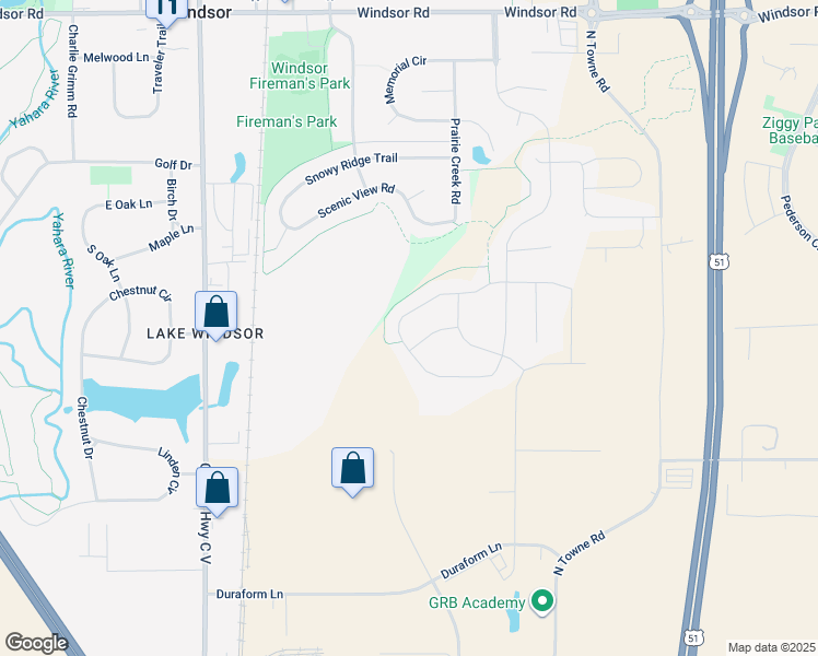 map of restaurants, bars, coffee shops, grocery stores, and more near 4362 Eagle Ridge Lane in Windsor