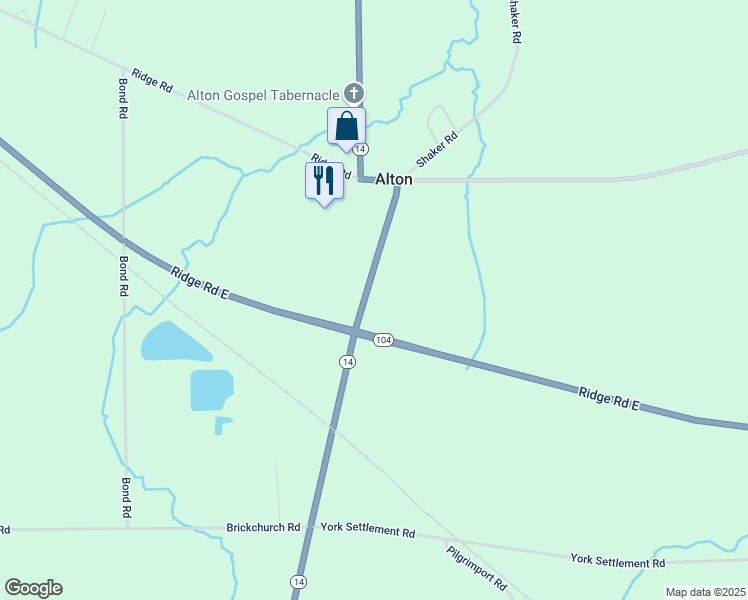 map of restaurants, bars, coffee shops, grocery stores, and more near 5676 New York 14 in Sodus