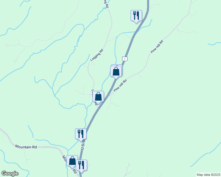 map of restaurants, bars, coffee shops, grocery stores, and more near 1586 U.S. 1 in York