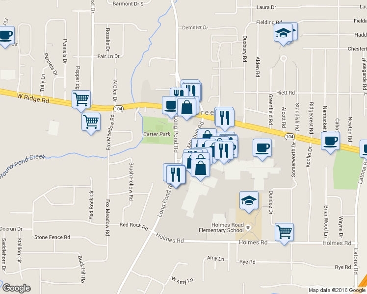 map of restaurants, bars, coffee shops, grocery stores, and more near 69 Mitchell Road in Rochester