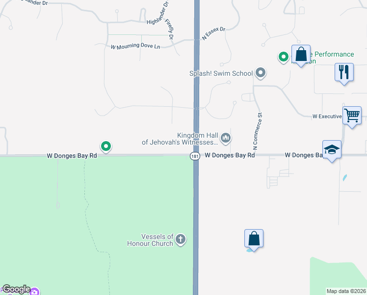 map of restaurants, bars, coffee shops, grocery stores, and more near 7626 West Donges Bay Road in Mequon