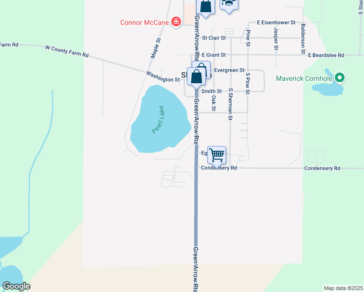 map of restaurants, bars, coffee shops, grocery stores, and more near 218 South Shore Drive in Sheridan