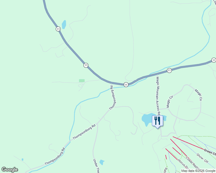 map of restaurants, bars, coffee shops, grocery stores, and more near 3095 Thompsonburg Road in Londonderry