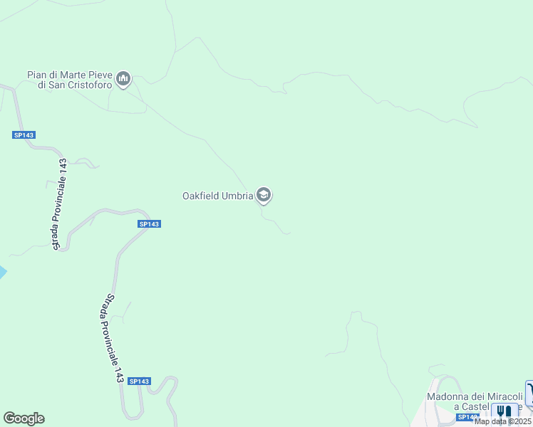 map of restaurants, bars, coffee shops, grocery stores, and more near 8 Via dei Cespugli in Provincia di Perugia