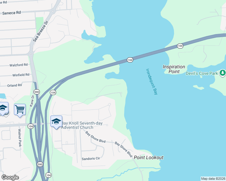 map of restaurants, bars, coffee shops, grocery stores, and more near 42 Mooring Line Drive in Rochester