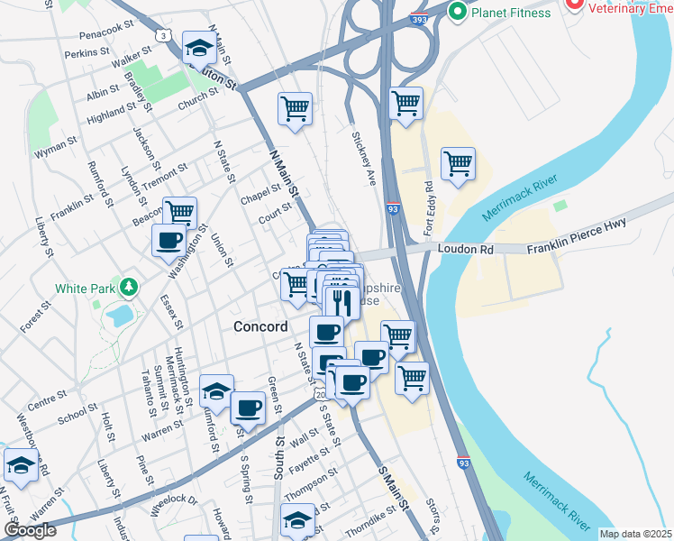 map of restaurants, bars, coffee shops, grocery stores, and more near in 