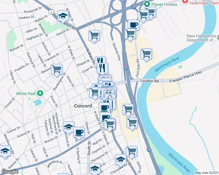 map of restaurants, bars, coffee shops, grocery stores, and more near in 