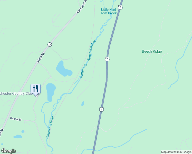 map of restaurants, bars, coffee shops, grocery stores, and more near 993 Finbars Forest Road in Bennington County