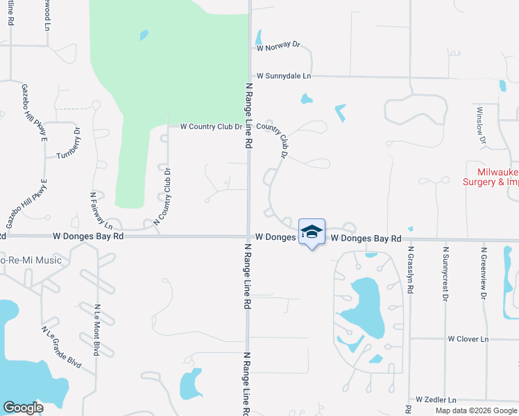 map of restaurants, bars, coffee shops, grocery stores, and more near 2617 Hyacinth Court in Mequon