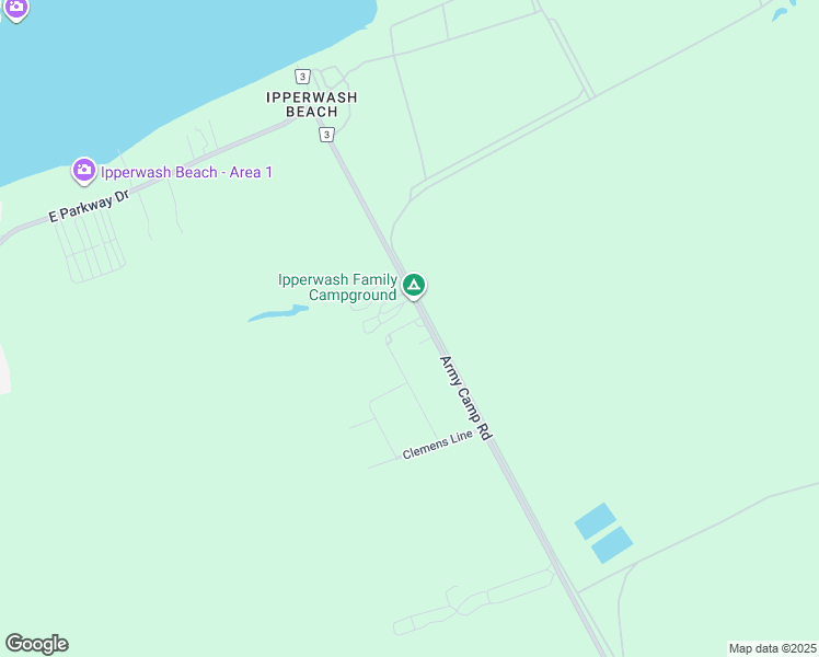 map of restaurants, bars, coffee shops, grocery stores, and more near 9717 Army Camp Road in Lambton Shores