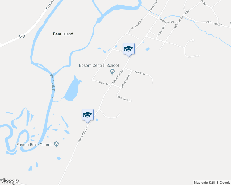 map of restaurants, bars, coffee shops, grocery stores, and more near 12 Wendler Drive in Epsom