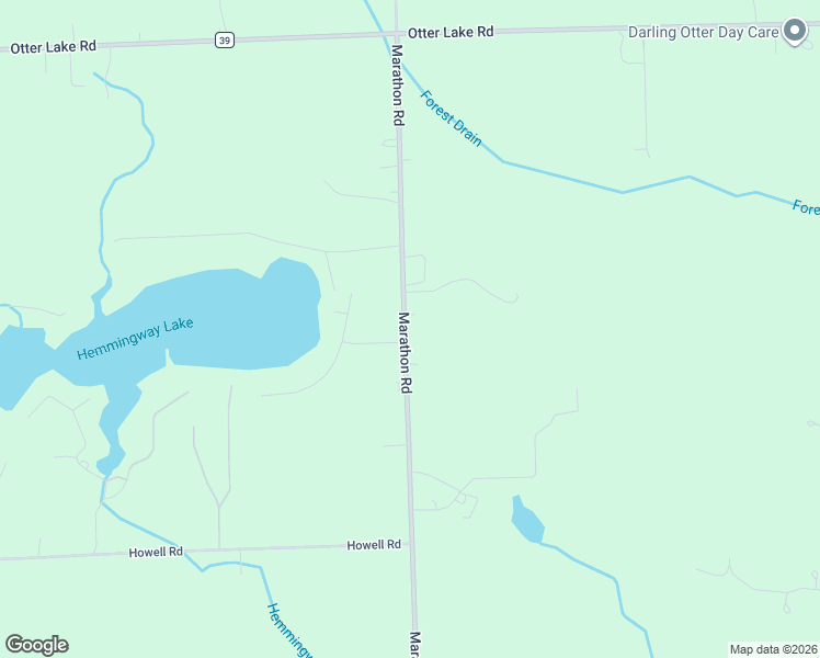 map of restaurants, bars, coffee shops, grocery stores, and more near 6221 Marathon Road in Otter Lake