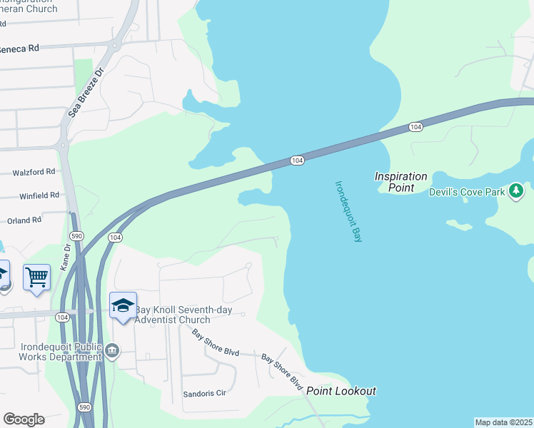 map of restaurants, bars, coffee shops, grocery stores, and more near 500 Newport Road in Rochester