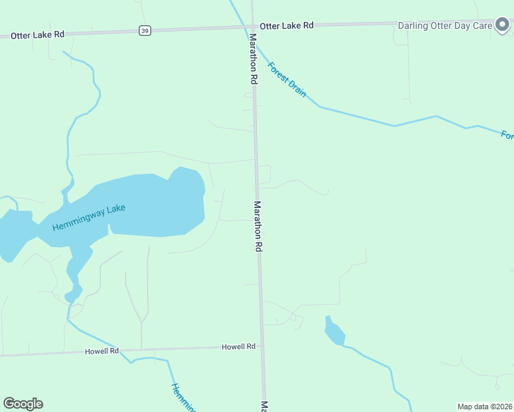 map of restaurants, bars, coffee shops, grocery stores, and more near 6221 Marathon Road in Otter Lake