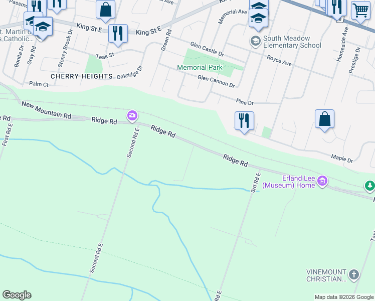 map of restaurants, bars, coffee shops, grocery stores, and more near 428 Ridge Road in Hamilton