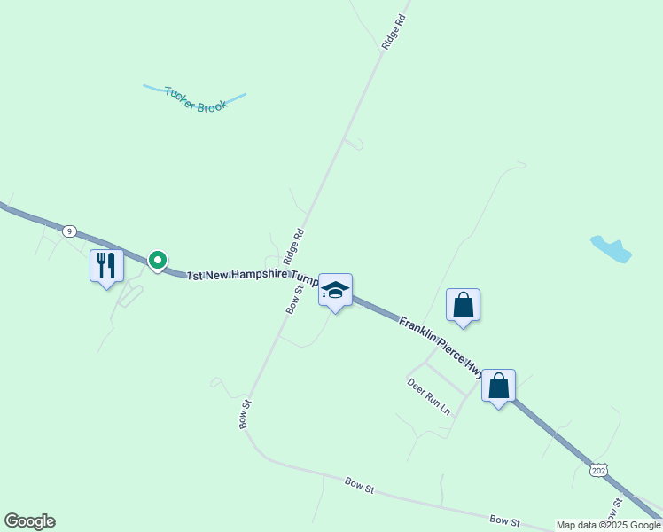 map of restaurants, bars, coffee shops, grocery stores, and more near 526 1st New Hampshire Turnpike in Northwood
