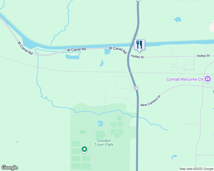 map of restaurants, bars, coffee shops, grocery stores, and more near Persistence Path in Brockport