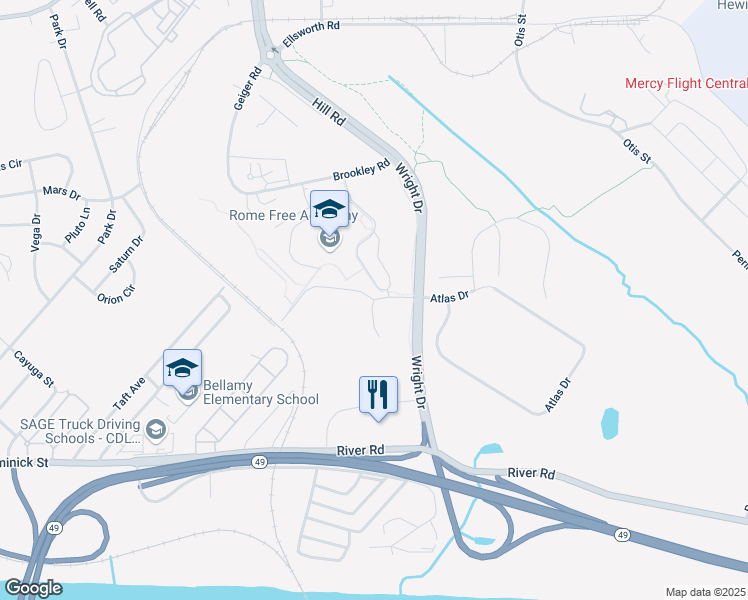 map of restaurants, bars, coffee shops, grocery stores, and more near Dart Circle in Rome