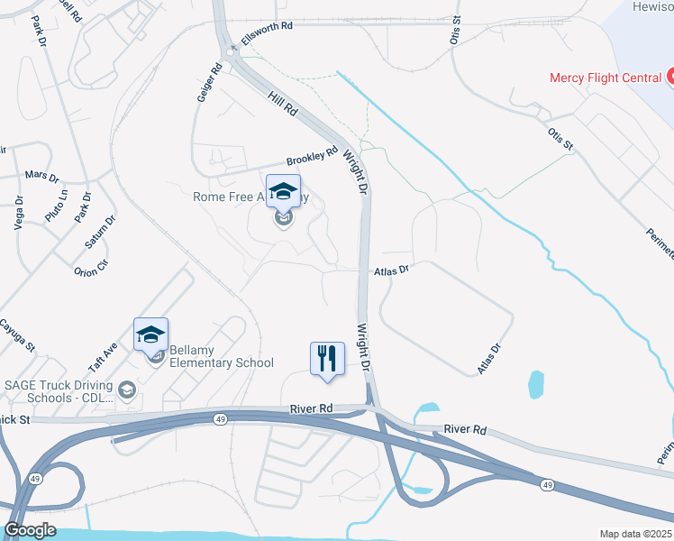 map of restaurants, bars, coffee shops, grocery stores, and more near Dart Circle in Rome