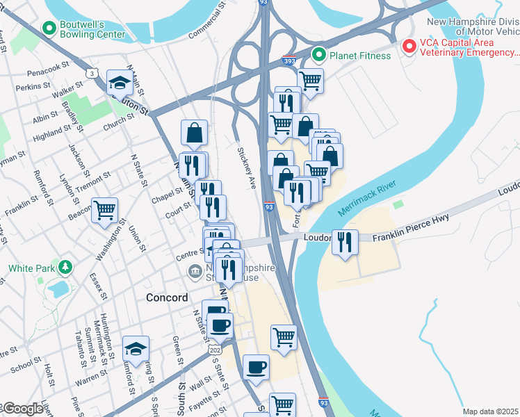 map of restaurants, bars, coffee shops, grocery stores, and more near in 