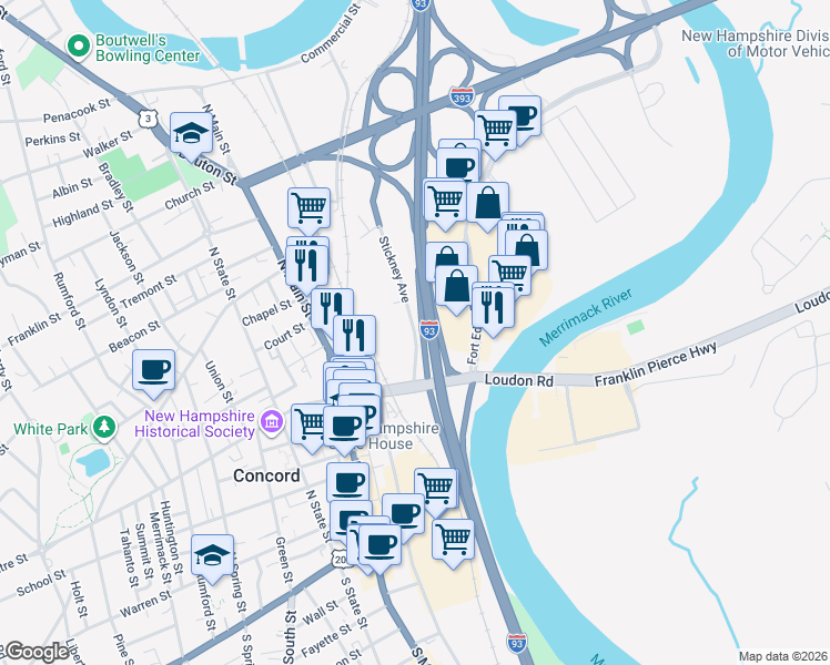 map of restaurants, bars, coffee shops, grocery stores, and more near in 