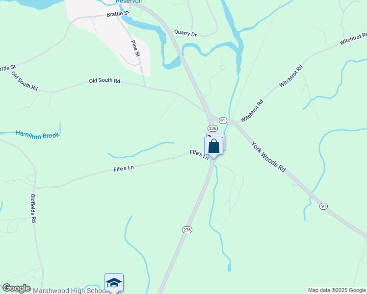 map of restaurants, bars, coffee shops, grocery stores, and more near 8 Fife's Lane in South Berwick