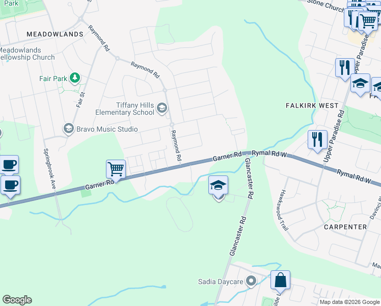 map of restaurants, bars, coffee shops, grocery stores, and more near in Hamilton