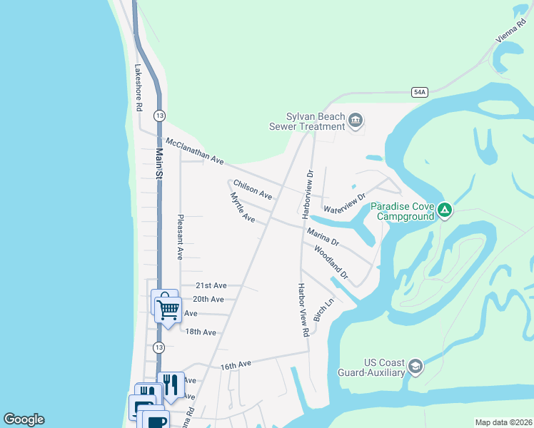 map of restaurants, bars, coffee shops, grocery stores, and more near 2501 Vienna Road in Blossvale