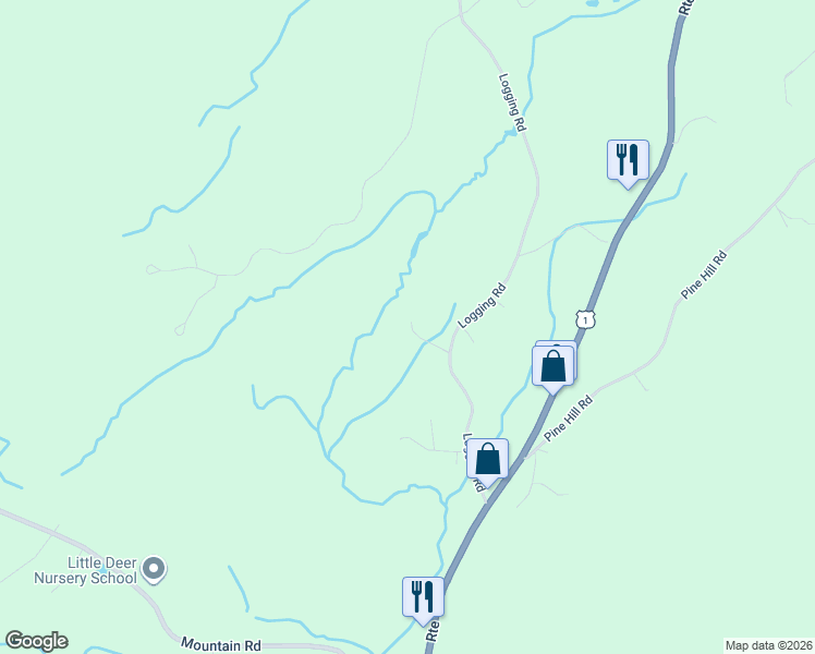map of restaurants, bars, coffee shops, grocery stores, and more near 32 Logging Road in York
