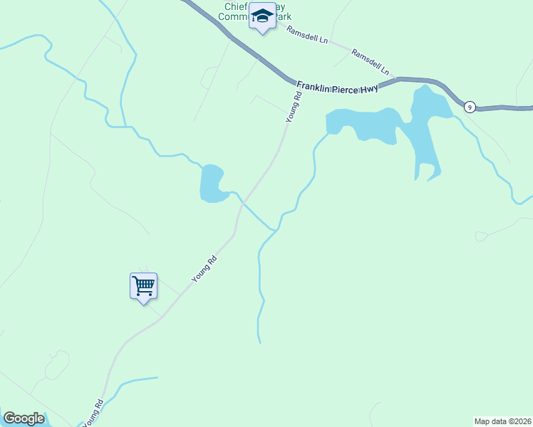 map of restaurants, bars, coffee shops, grocery stores, and more near 160 Young Road in Barrington